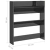 Stella Homewares Wall Shoe Cabinet High Gloss Grey 80x18x90 cm Engineered Wood