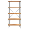 Stella Homewares 5-Tier Shelving Unit Black and Oak 80x40x163 cm