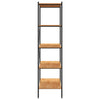 Stella Homewares 5-Tier Shelving Unit Black and Oak 80x40x163 cm