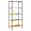 Stella Homewares 5-Tier Shelving Unit Black and Oak 80x40x163 cm