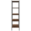 Stella Homewares 5-Tier Shelving Unit Black and Dark Wood 80x40x163 cm