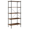 Stella Homewares 5-Tier Shelving Unit Black and Dark Wood 80x40x163 cm