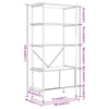 Stella Homewares 5-Tier Shelving Unit with Cabinet 80x40x163 cm Steel and Engineered Wood