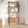 Stella Homewares 5-Tier Shelving Unit with Cabinet 80x40x163 cm Steel and Engineered Wood