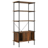 Stella Homewares 5-Tier Shelving Unit with Cabinet 80x40x163 cm Steel and Engineered Wood