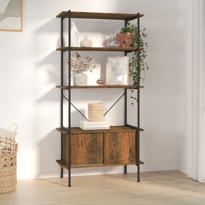 Stella Homewares 5-Tier Shelving Unit with Cabinet 80x40x163 cm Steel and Engineered Wood
