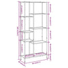 Stella Homewares Book Shelf 80x30x180 cm Steel and Engineered Wood