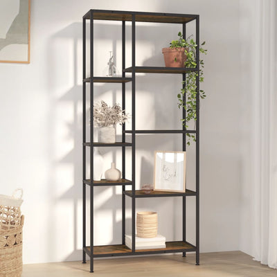 Stella Homewares Book Shelf 80x30x180 cm Steel and Engineered Wood