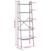 Stella Homewares 5-Tier Standing Shelf Light Brown and Black 56x35x174 cm