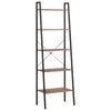 Stella Homewares 5-Tier Standing Shelf Dark Brown and Black 56x35x174 cm