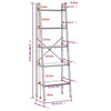 Stella Homewares 5-Tier Standing Shelf Dark Brown and Black 56x35x174 cm