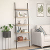 Stella Homewares 5-Tier Leaning Shelf Light Brown and Black 64x34x185.5 cm