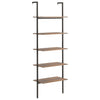 Stella Homewares 5-Tier Leaning Shelf Dark Brown and Black 64x35x185 cm