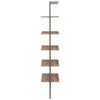 Stella Homewares 5-Tier Leaning Shelf Dark Brown and Black 64x35x185 cm