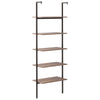 Stella Homewares 5-Tier Leaning Shelf Dark Brown and Black 64x35x185 cm