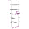 Stella Homewares 5-Tier Leaning Shelf Dark Brown and Black 64x35x185 cm