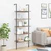 Stella Homewares 5-Tier Leaning Shelf Dark Brown and Black 64x35x185 cm