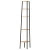 Stella Homewares 5-Tier Corner Shelf Light Brown and Black 45.5x31.5x180 cm