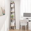 Stella Homewares 5-Tier Corner Shelf Light Brown and Black 45.5x31.5x180 cm