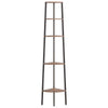 Stella Homewares 5-Tier Corner Shelf Dark Brown and Black 45.5x31.5x180 cm