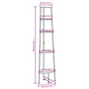Stella Homewares 5-Tier Corner Shelf Dark Brown and Black 45.5x31.5x180 cm