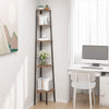Stella Homewares 5-Tier Corner Shelf Dark Brown and Black 45.5x31.5x180 cm