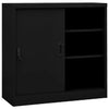 Stella Homewares Office Cabinet with Sliding Door Black 90x40x90 cm Steel
