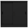 Stella Homewares Office Cabinet with Sliding Door Black 90x40x90 cm Steel