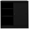 Stella Homewares Office Cabinet with Sliding Door Black 90x40x90 cm Steel