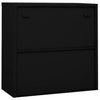 Stella Homewares Office Cabinet with Sliding Door Black 90x40x90 cm Steel