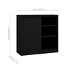 Stella Homewares Office Cabinet with Sliding Door Black 90x40x90 cm Steel