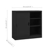 Stella Homewares Office Cabinet with Sliding Door Anthracite 90x40x90 cm Steel