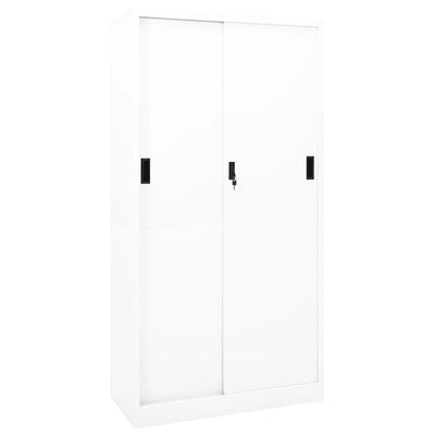 Stella Homewares Office Cabinet with Sliding Door White 90x40x180 cm Steel