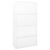 Stella Homewares Office Cabinet with Sliding Door White 90x40x180 cm Steel