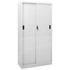 Stella Homewares Office Cabinet with Sliding Door Light Grey 90x40x180 cm Steel