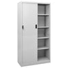 Stella Homewares Office Cabinet with Sliding Door Light Grey 90x40x180 cm Steel