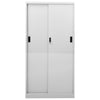 Stella Homewares Office Cabinet with Sliding Door Light Grey 90x40x180 cm Steel