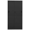 Stella Homewares Office Cabinet with Sliding Door Anthracite 90x40x180 cm Steel