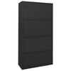 Stella Homewares Office Cabinet with Sliding Door Anthracite 90x40x180 cm Steel