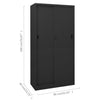 Stella Homewares Office Cabinet with Sliding Door Anthracite 90x40x180 cm Steel