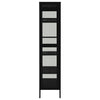 Stella Homewares Display Cabinet Black 90x40x180 cm Steel and Tempered Glass