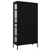 Stella Homewares Display Cabinet Black 90x40x180 cm Steel and Tempered Glass