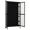 Stella Homewares Display Cabinet Black 90x40x180 cm Steel and Tempered Glass