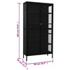 Stella Homewares Display Cabinet Black 90x40x180 cm Steel and Tempered Glass