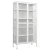Stella Homewares Display Cabinet White 90x40x180 cm Steel and Tempered Glass