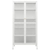 Stella Homewares Display Cabinet White 90x40x180 cm Steel and Tempered Glass