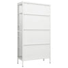 Stella Homewares Display Cabinet White 90x40x180 cm Steel and Tempered Glass