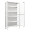 Stella Homewares Display Cabinet White 90x40x180 cm Steel and Tempered Glass