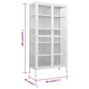 Stella Homewares Display Cabinet White 90x40x180 cm Steel and Tempered Glass