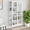 Stella Homewares Display Cabinet White 90x40x180 cm Steel and Tempered Glass